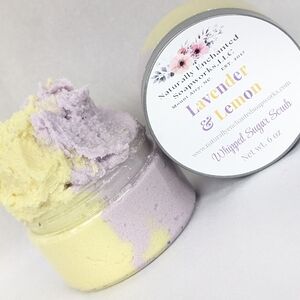 Lavender Lemon Scented Whipped Body Scrub, Foaming Sugar Scrub Body Polish